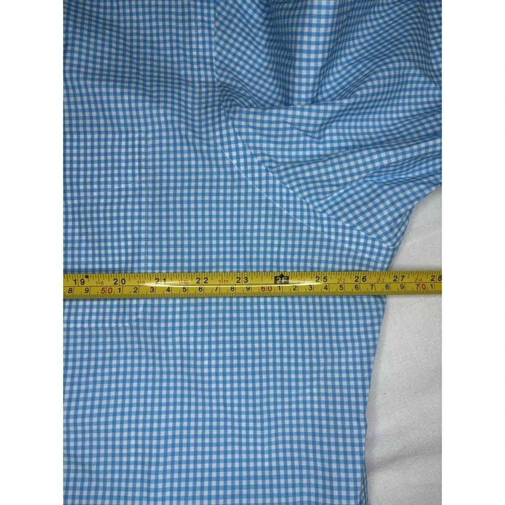 Ralph Lauren 120s Poplin Button Down Shirt Gingham Check Light Blue‎ XXL